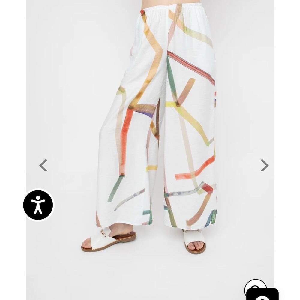 Ozai N Ku Art To Wear Lagenlook Eclectic Colorful Barrel Lounge Pants Size Large